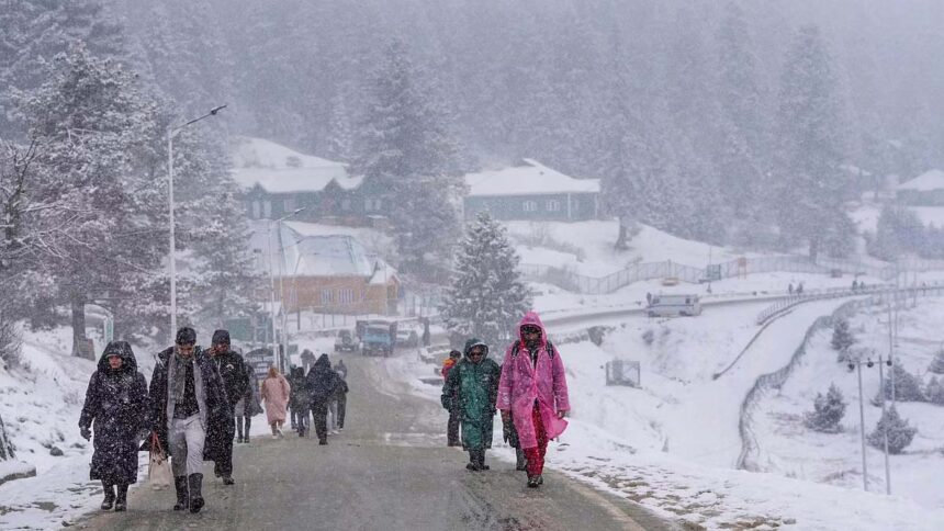 "Frozen Charms: Gulmarg's Snowfall Delights Attract Crowds Anew"