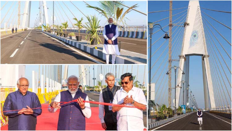 Elevating Gujarat: PM Modi Commences Longest Cable-Stayed Bridge