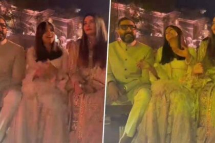 Amitabh Bachchan, Aishwarya Rai with Abhishek, Anant Radhika pre wedding