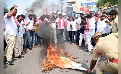 BRS Leaders Protest Arrest: Telangana Unrest