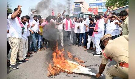 BRS Leaders Protest Arrest: Telangana Unrest