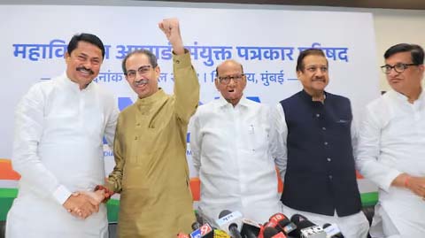 SEAT SHARING IN MAHARASHTRA, SHIV SENA UBT, MAHA VIKAS AGHADI POLL PACT, MVA SEALS POLL PACT IN MAHARASHTRA; SENA (UBT) GETS 21 LS SEATS, CONG 17, NCP (SP) 10