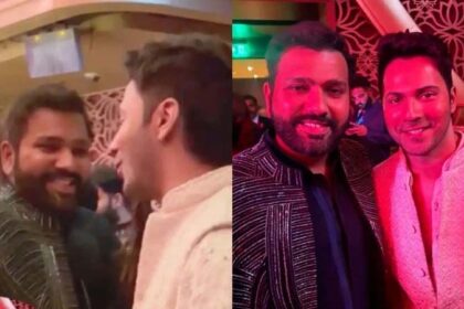 Varun Dhawan bumped into Rohit at Anant-Radhika's sangeet, hugged the Captain as soon as he saw him