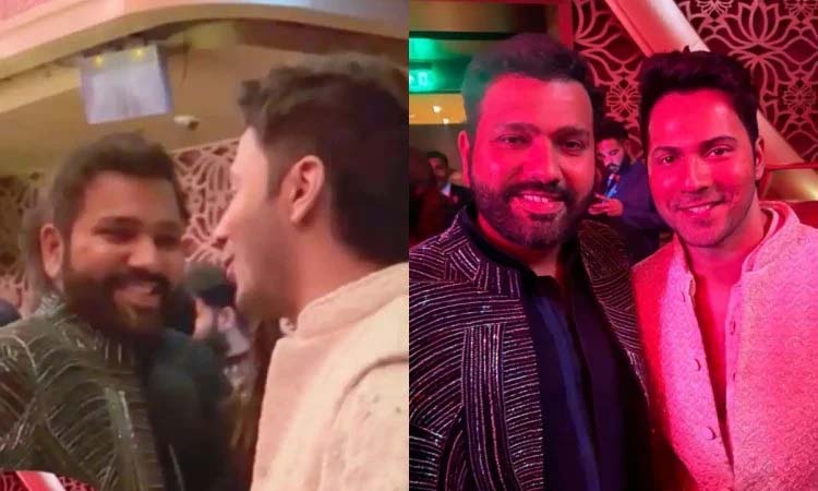 Varun Dhawan bumped into Rohit at Anant-Radhika's sangeet, hugged the Captain as soon as he saw him