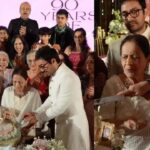 Aamir khan celebrate mother zeenat hussain 90 birthday with family and friends