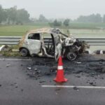 Tragic accident in Haryana... Car caught fire after colliding with a truck, three people burnt alive