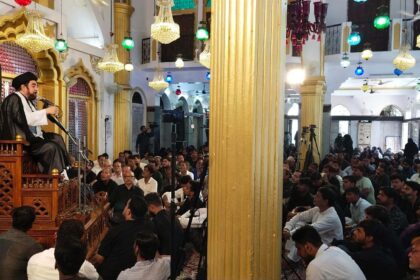 The mourners shed tears in the Majlis-o-Mourning of the Third Moharram