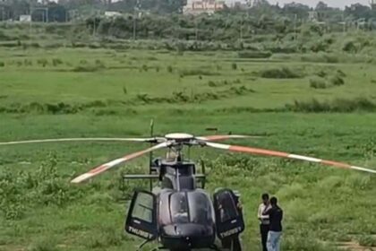 A helicopter going from Darbhanga to Bangalore made an emergency landing in Ranchi