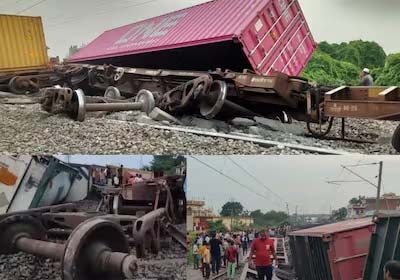 UP Amroha Rail Accident averted several coaches of goods train derailed