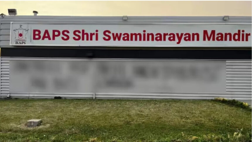 Anti-India and anti-PM Modi slogans again written on a Hindu temple in Canada