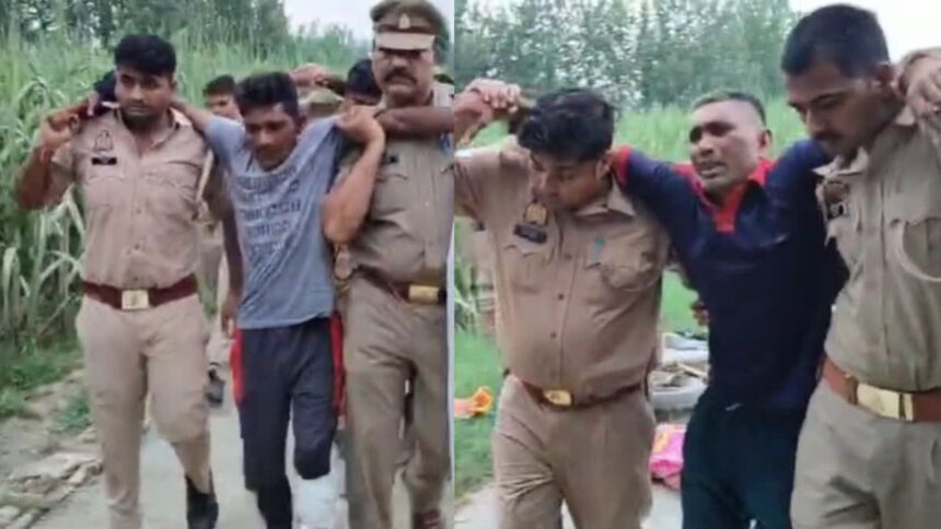 Police caught three cow smugglers in an encounter