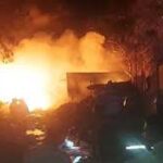 A huge fire broke out in a junk warehouse in Chandauli