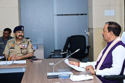 Home department with CM Yogi; Deputy CM Keshav Prasad Maurya taking the meeting