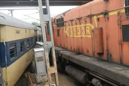 In Saharanpur, a MEMU train derailed and collided with an engine standing on the other line