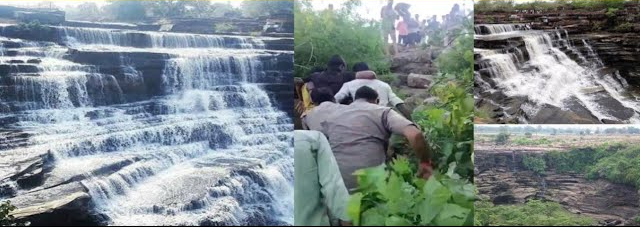 Mirzapur: 2 tourists escape death from the 250 feet famous Tanda Falls!