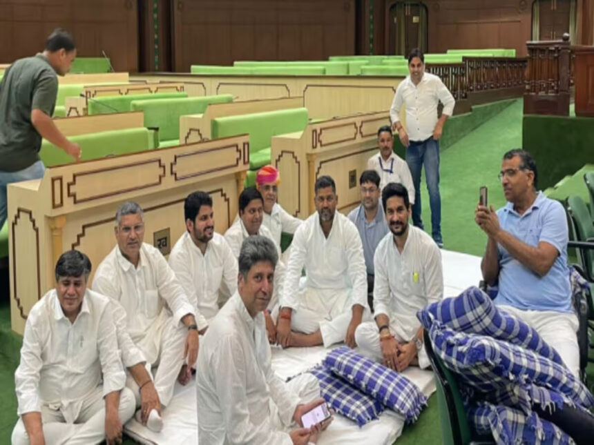 Congress Protest: MLAs Spend Night in Assembly, Sing "Raghupati Raghav"