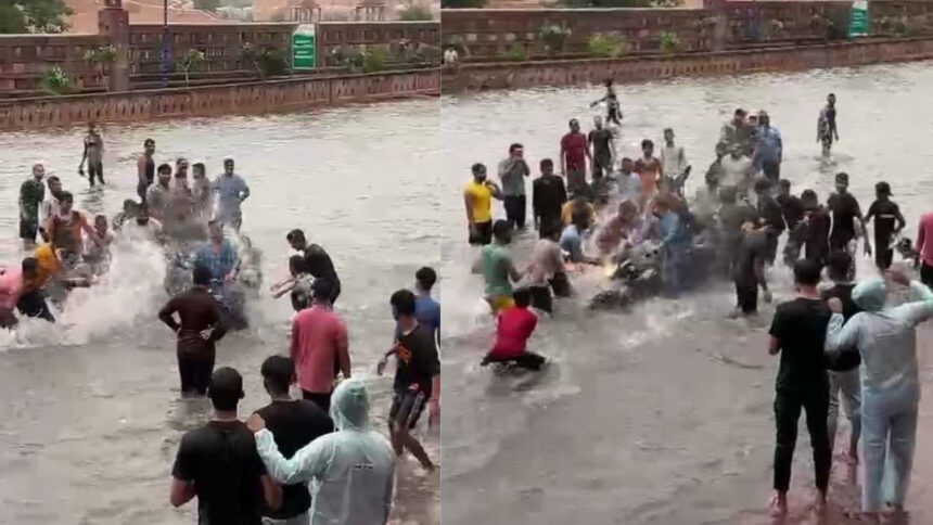 Chaos in the capital; a girl was molested on the road amidst rain