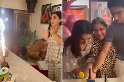 Sara Ali Khan gets scared of her cake as she celebrates birthday with family