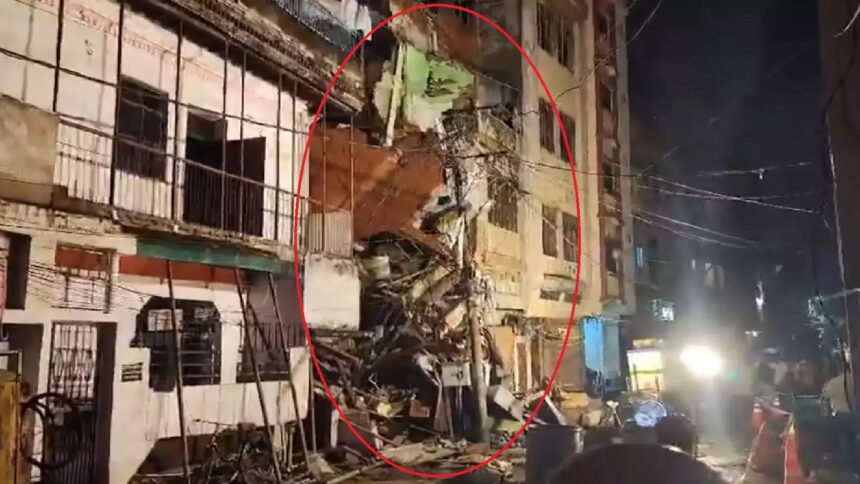 A house built on the metro tunnel in Kanpur caved in in the morning and collapsed by night