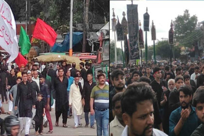 Chehlum procession was taken out with the slogans of Ya Ali Ya Hussain