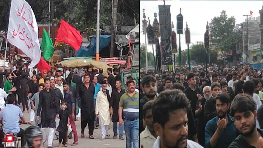 Chehlum procession was taken out with the slogans of Ya Ali Ya Hussain