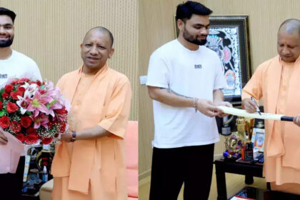 Indian cricketer Rinku Singh met CM Yogi Adityanath, said- I am feeling very proud