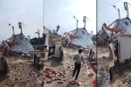 In Sitapur, a water tank worth crores of rupees collapsed in the first trial itself