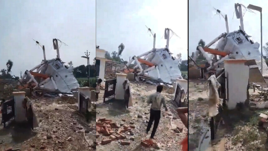 In Sitapur, a water tank worth crores of rupees collapsed in the first trial itself