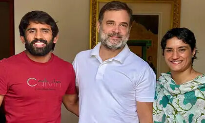 Wrestlers Vinesh-Bajrang joining Congress: met Rahul; Vinesh offered to contest from 3 seats in Haryana, Bajrang from 2 seats