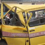 Accident in Azamgarh: School bus collides with trailer while trying to overtake, driver and six children injured in the accident